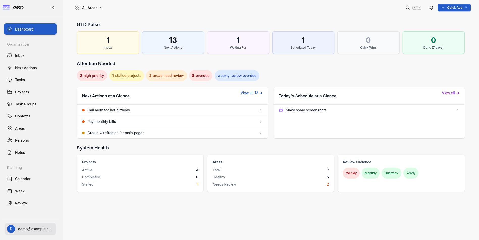 Dashboard — Light Mode